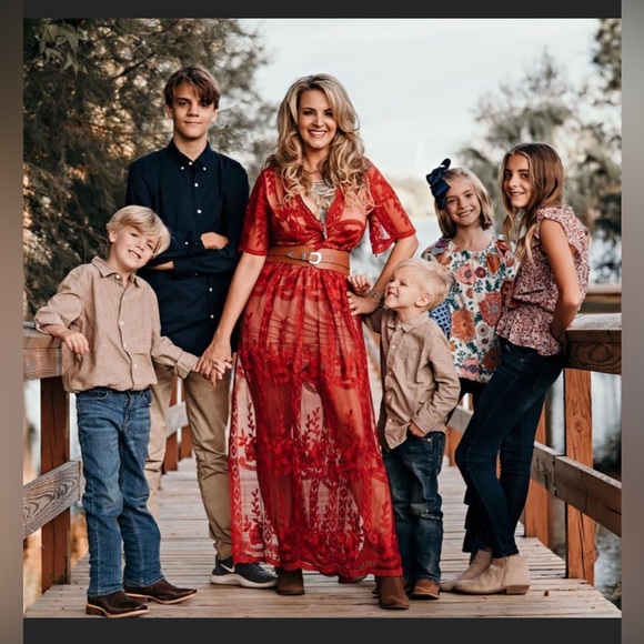 Maroon size large Lana roux lace dress w romper under layer - Picture 5 of 5